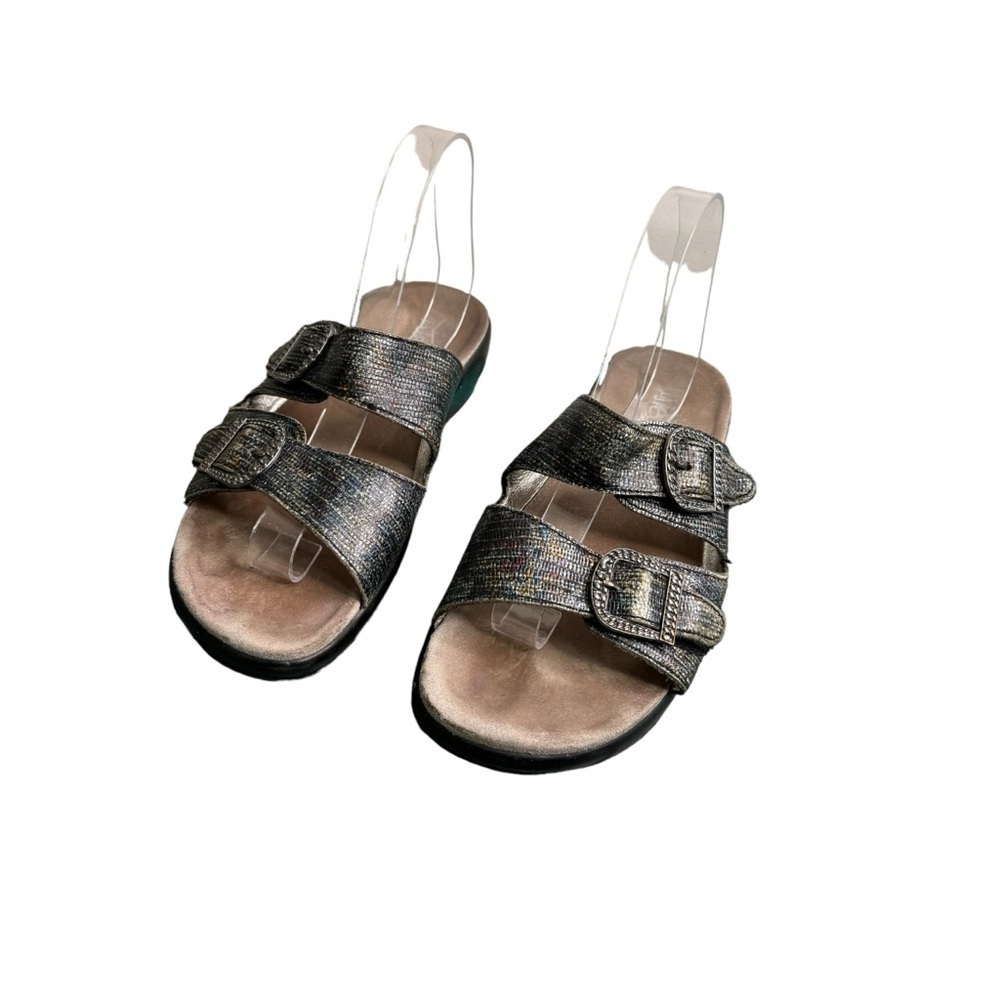 Allegria Jade Glitter Glam Leather Slide Sandal Size 39 Size 9